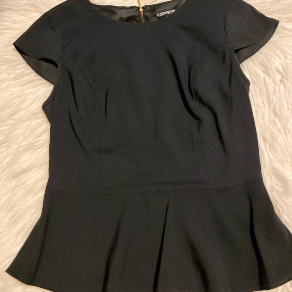 Express Black Peplum Blouse